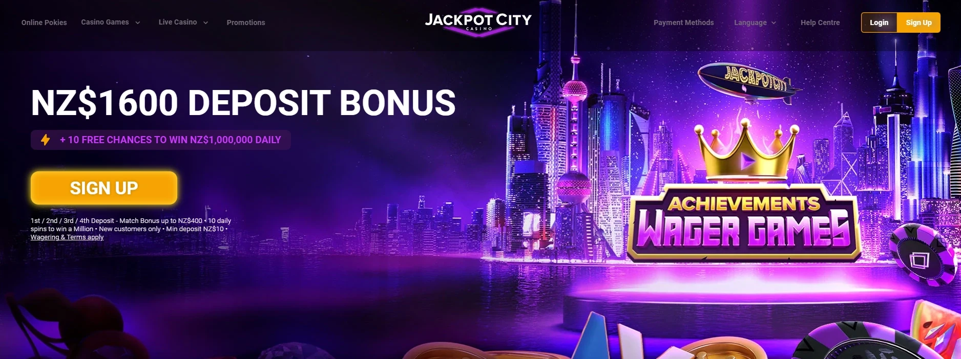JackpotCity Nz Online Casino Main Page