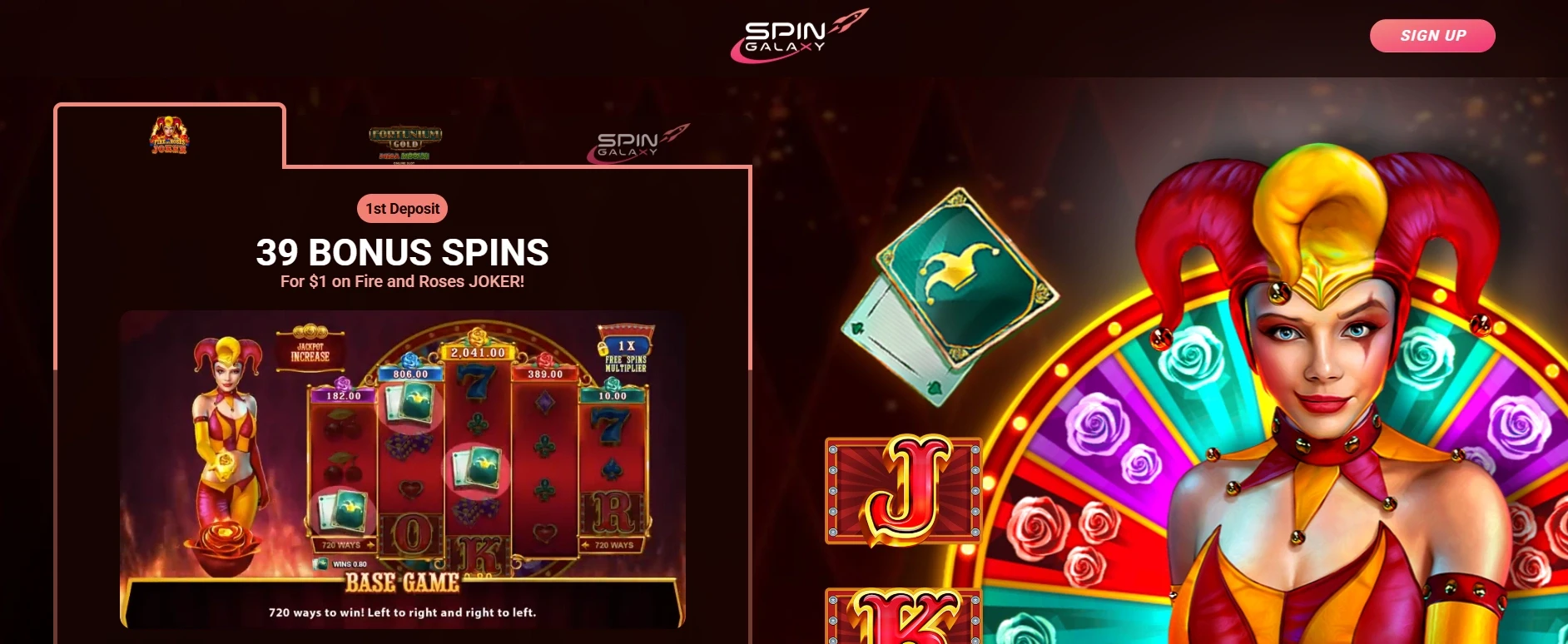 Spin Galaxy casino $1 Deposit Bonus Offer