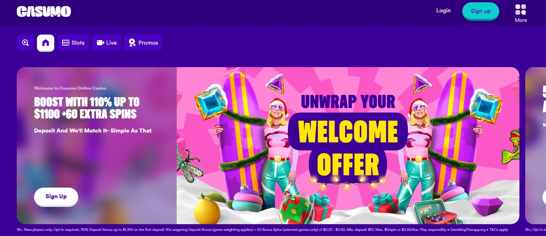 Casumo Casino NZ Main Page