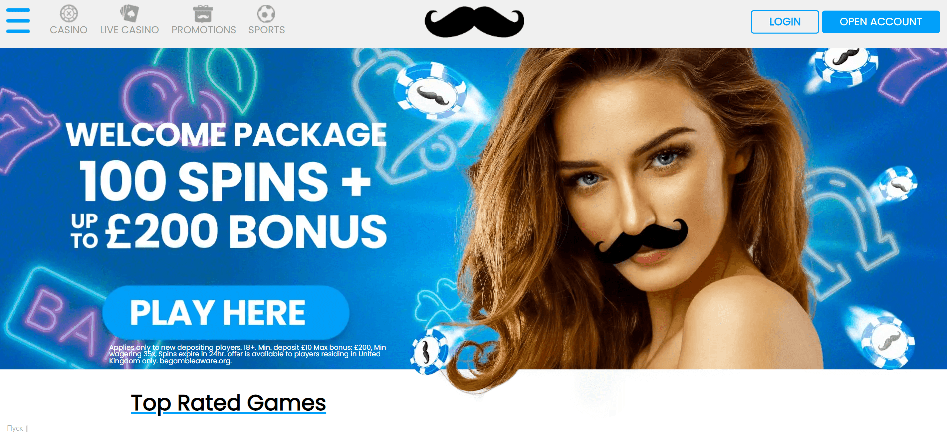 MrPLay £20 Deposit Casino Main Page