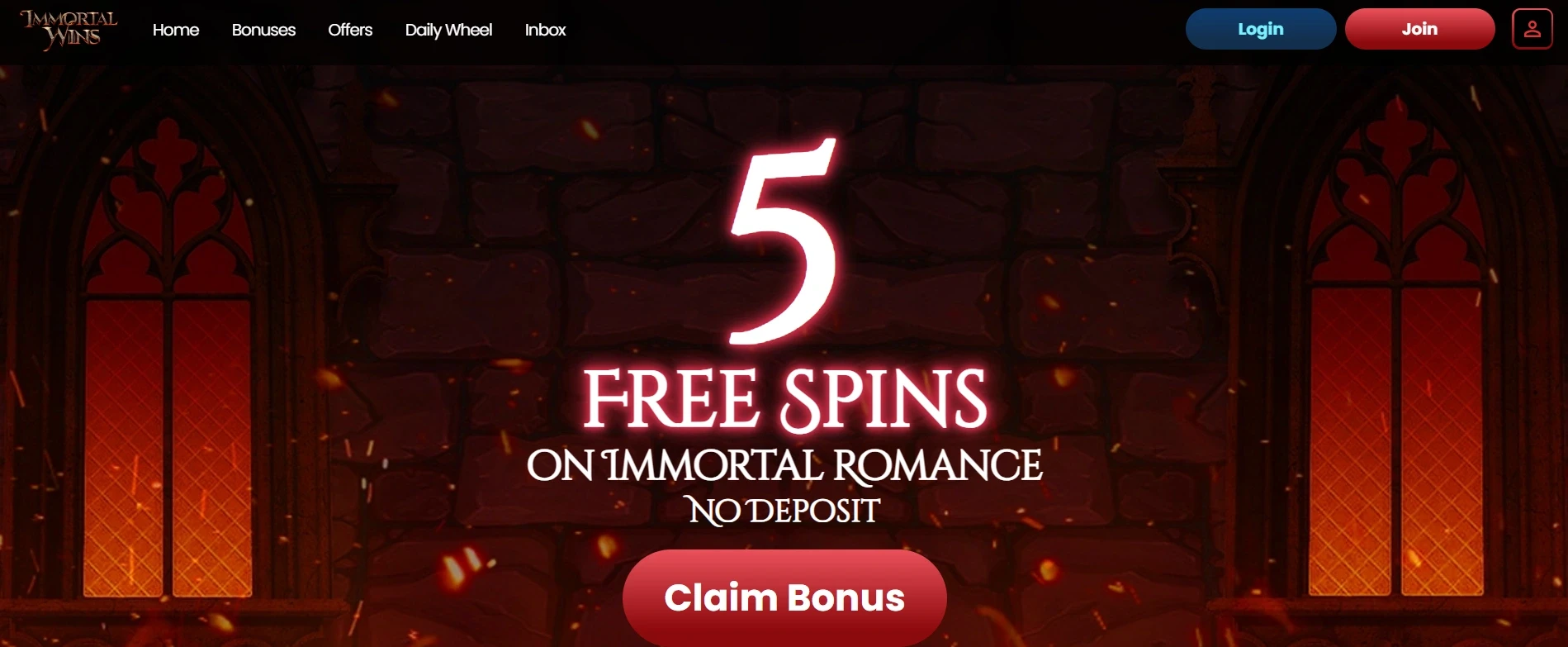 Immortal Wins UK Online Casino main page