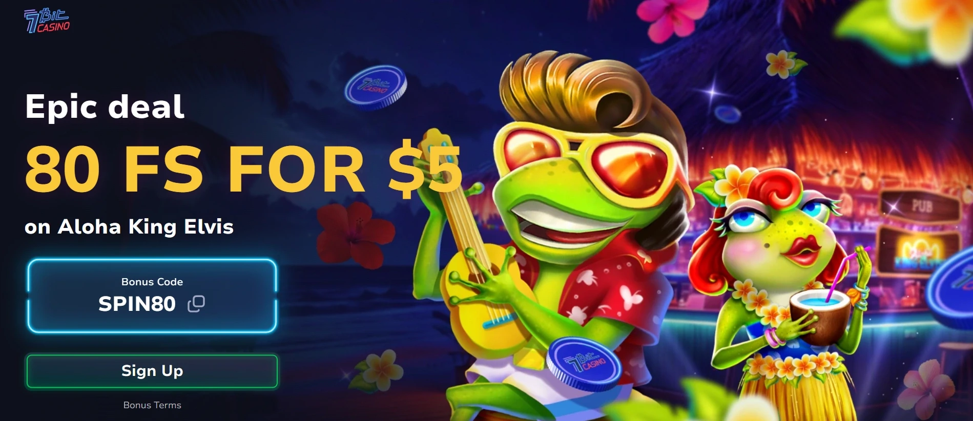 7Bit Casino Promo offer for $5 Deposit