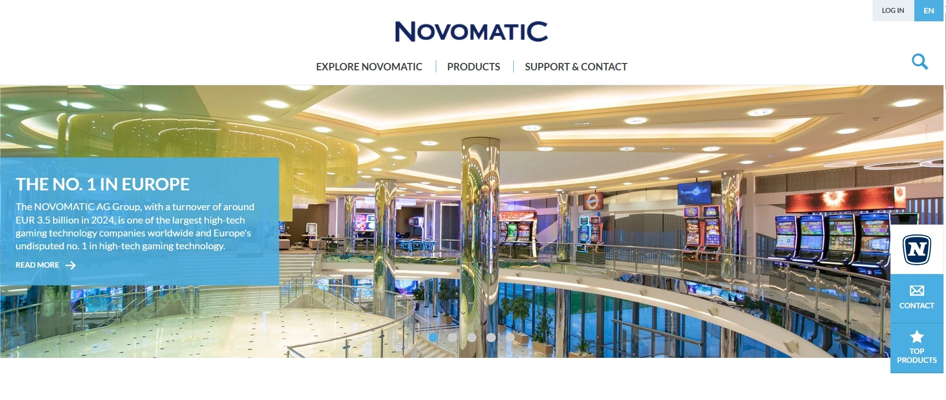 Novomatic Software company main page