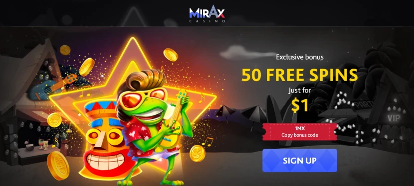 Image du package bonus pour un dépôt minimum de 2 $ au casino en ligne Mirax