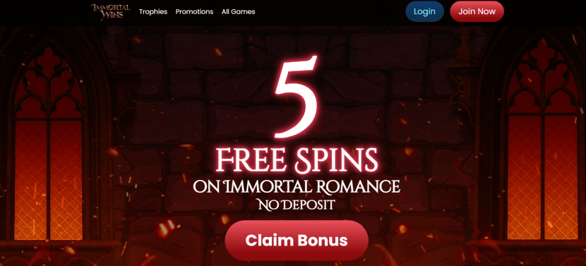 Immortal Wins 5 Free Spins No Deposit Offer