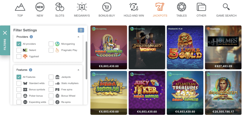 Conquestador: jackpot games