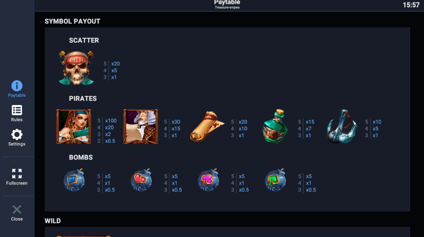 Treasure Snipes symbols