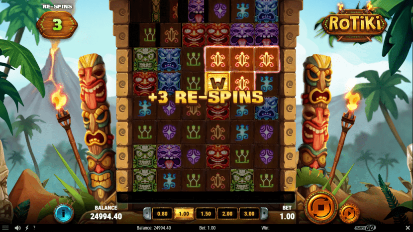 screen of re-spins feature